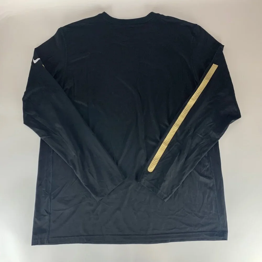 New Orleans Saints NFL Black Nike Dri Fit Short Sleeve Athletic Crewneck Shirt